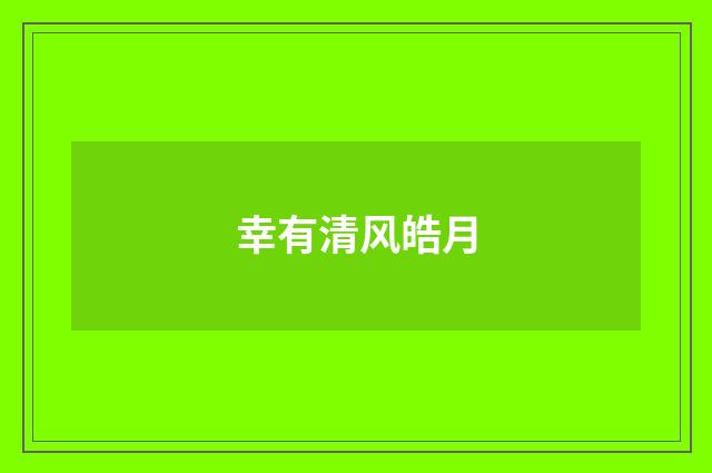 幸有清风皓月