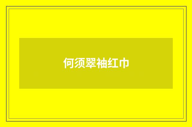 何须翠袖红巾