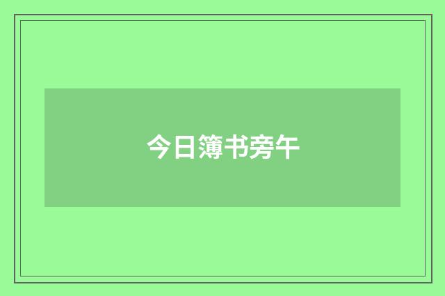今日簿书旁午