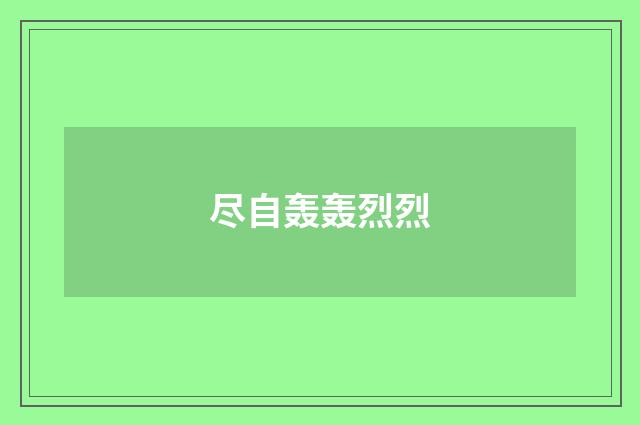 尽自轰轰烈烈