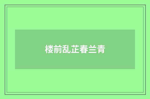 楼前乱芷春兰青