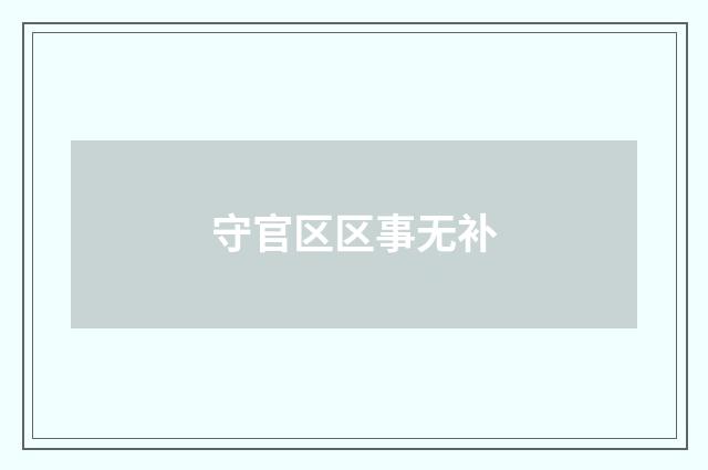 守官区区事无补