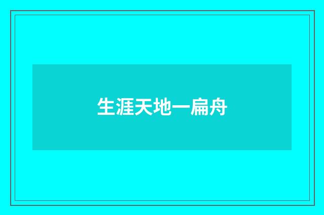 生涯天地一扁舟
