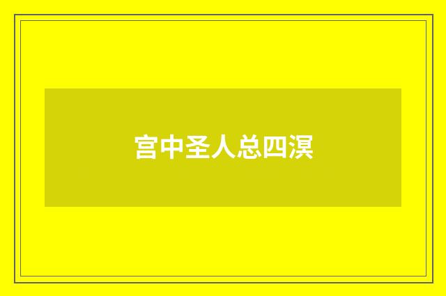 宫中圣人总四溟