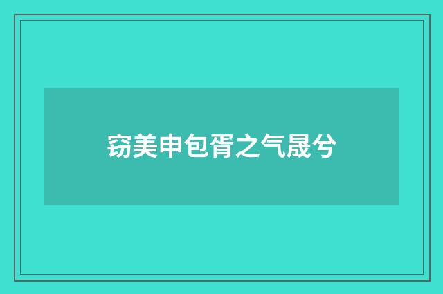 窃美申包胥之气晟兮