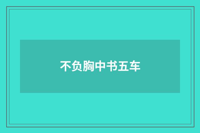 不负胸中书五车