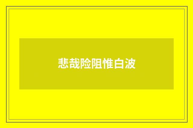 悲哉险阻惟白波