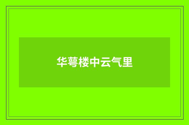华萼楼中云气里