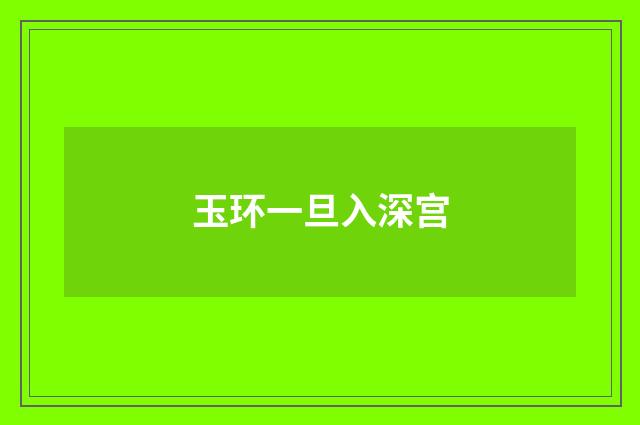 玉环一旦入深宫