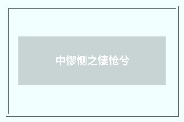 中憀恻之悽怆兮