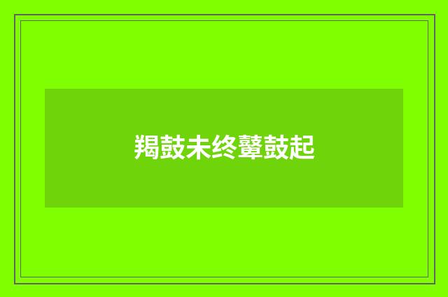 羯鼓未终鼙鼓起