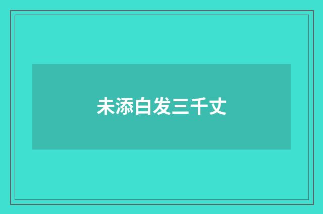 未添白发三千丈