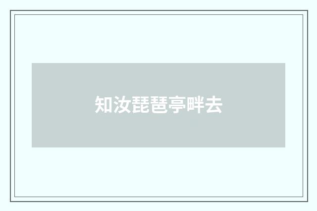 知汝琵琶亭畔去