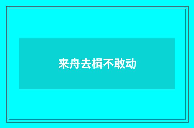 来舟去楫不敢动