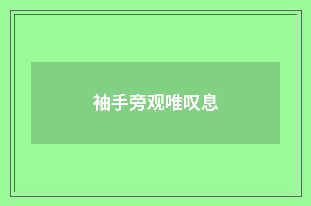 袖手旁观唯叹息