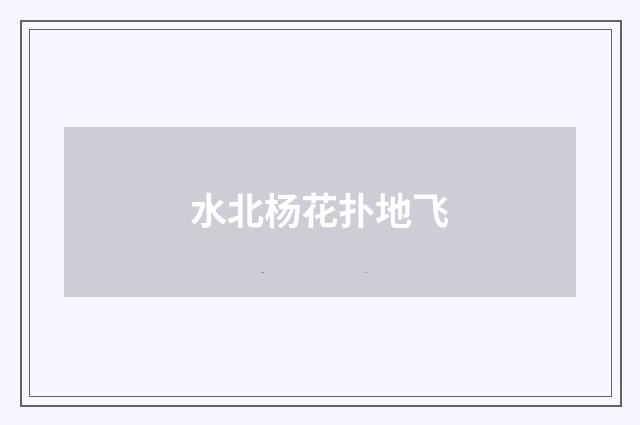 水北杨花扑地飞