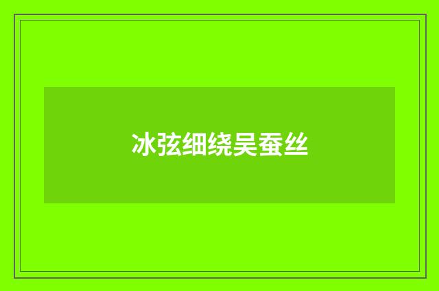 冰弦细绕吴蚕丝