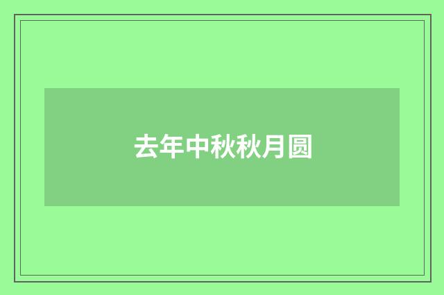 去年中秋秋月圆