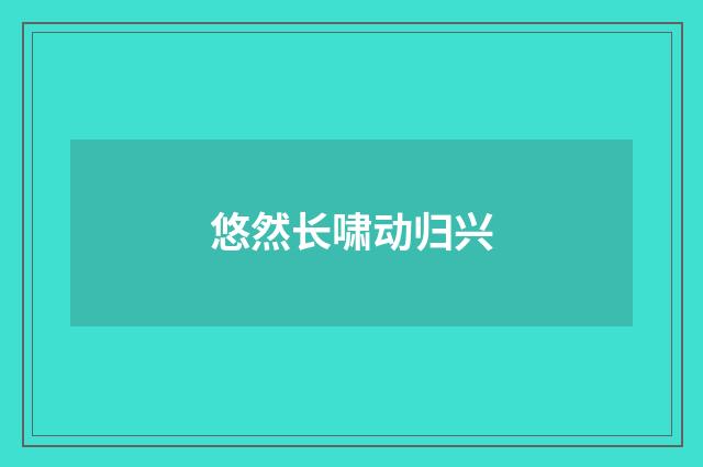 悠然长啸动归兴