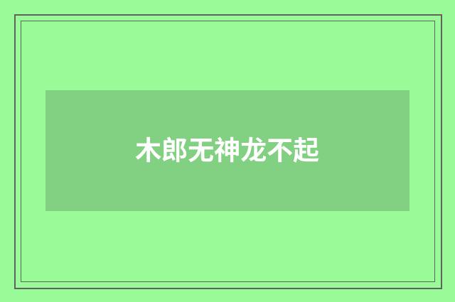 木郎无神龙不起