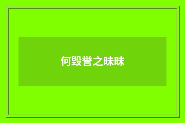 何毁誉之昧昧