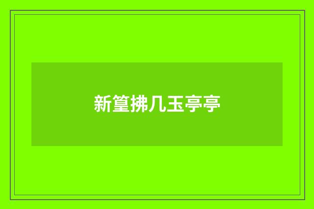 新篁拂几玉亭亭