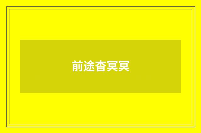 前途杳冥冥