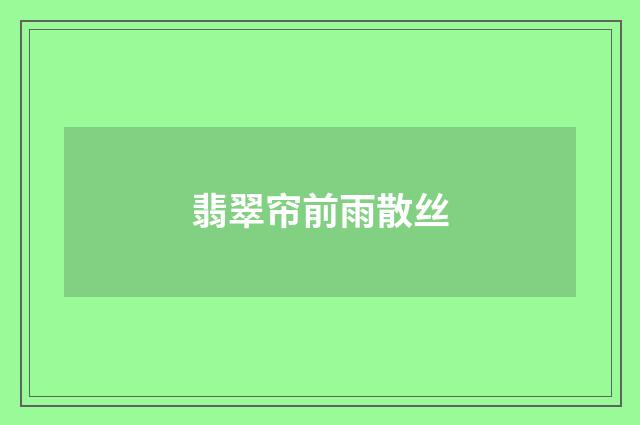 翡翠帘前雨散丝