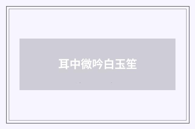 耳中微吟白玉笙