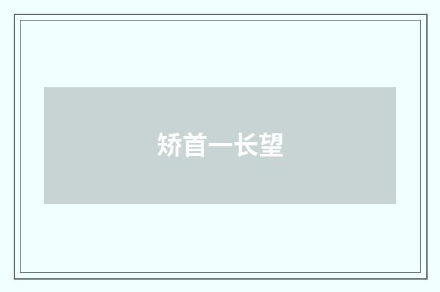 矫首一长望