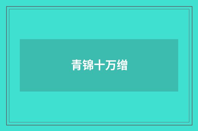 青锦十万缯