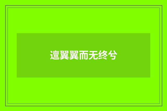 邅翼翼而无终兮
