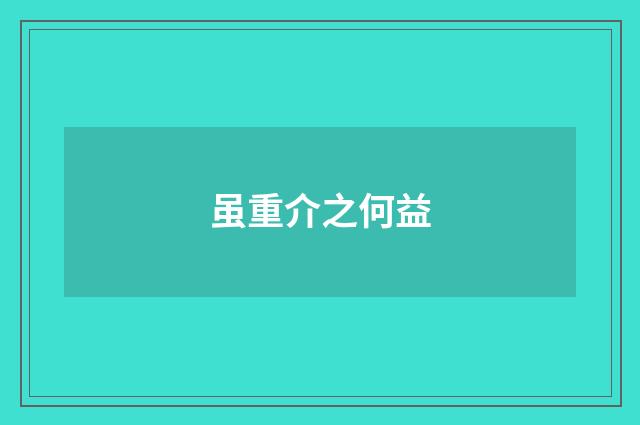 虽重介之何益