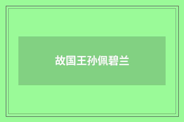 故国王孙佩碧兰