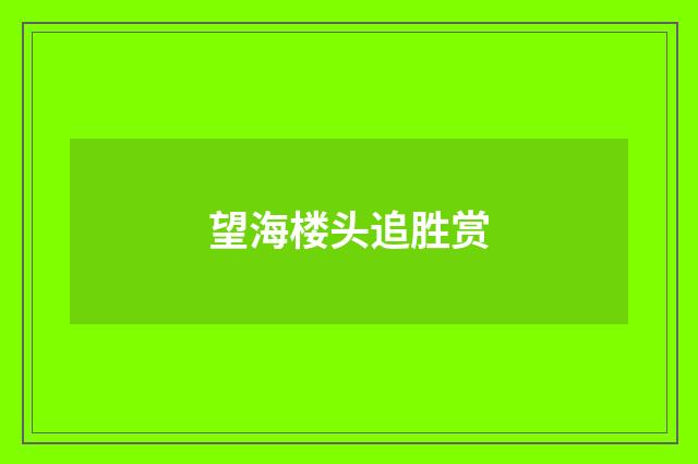 望海楼头追胜赏