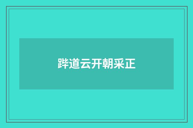 跸道云开朝采正