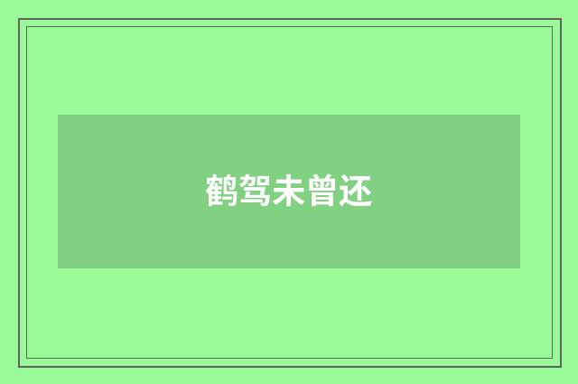 鹤驾未曾还