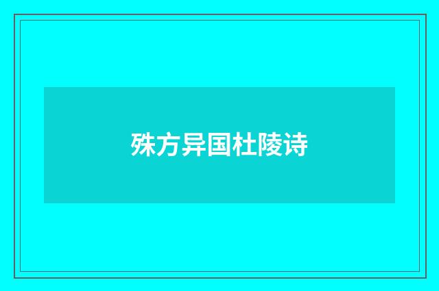 殊方异国杜陵诗