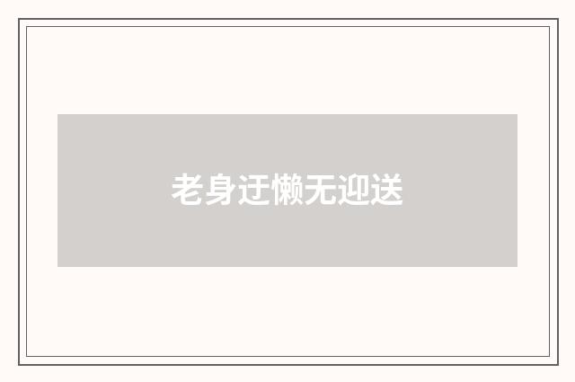 老身迂懒无迎送