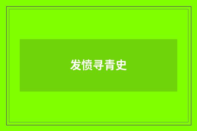 发愤寻青史