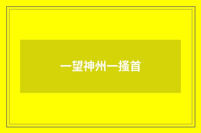 一望神州一搔首