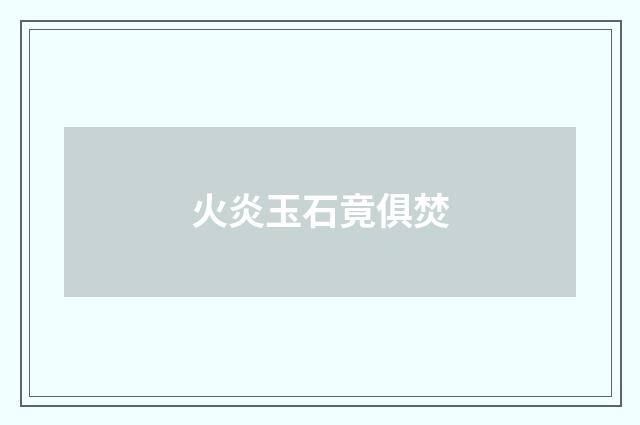 火炎玉石竟俱焚
