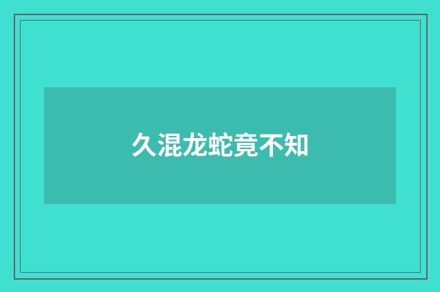 久混龙蛇竟不知