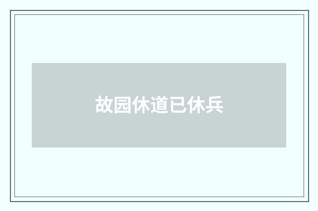 故园休道已休兵