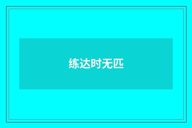 练达时无匹
