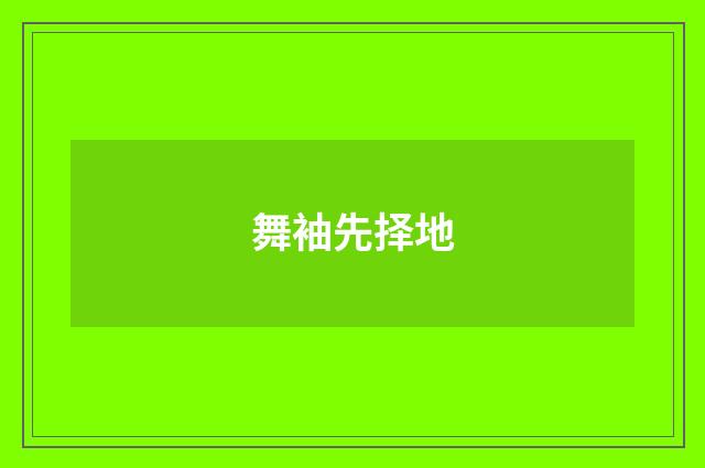 舞袖先择地