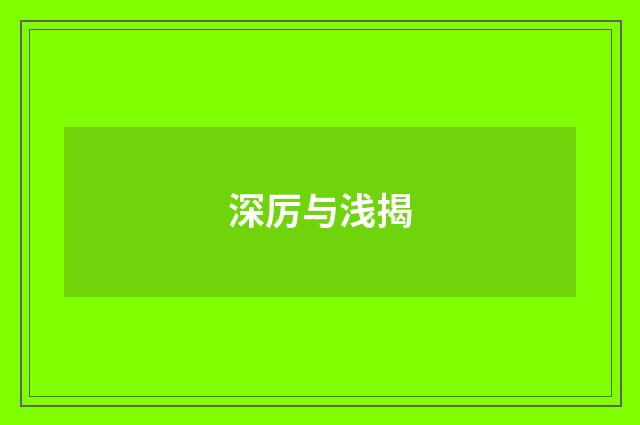深厉与浅揭