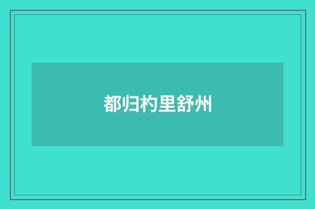 都归杓里舒州