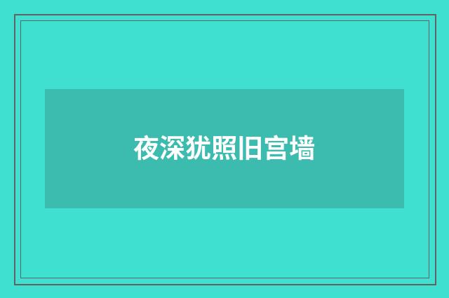 夜深犹照旧宫墙