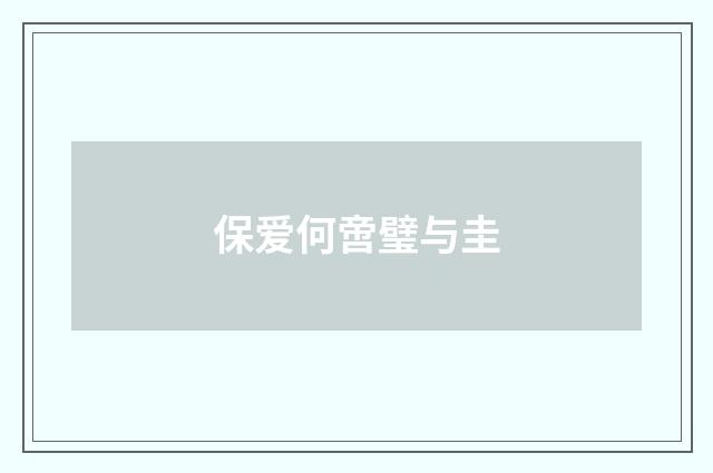保爱何啻璧与圭